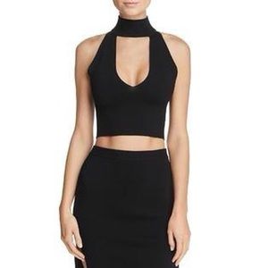 Black cut out crop top